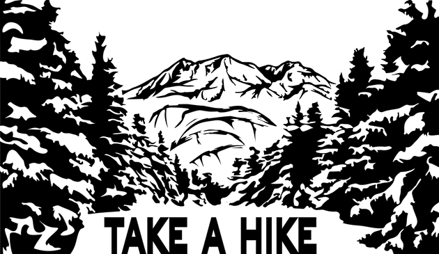 Take a Hike monochrome mountain landscape Kids T-Shirt by Cute-Design