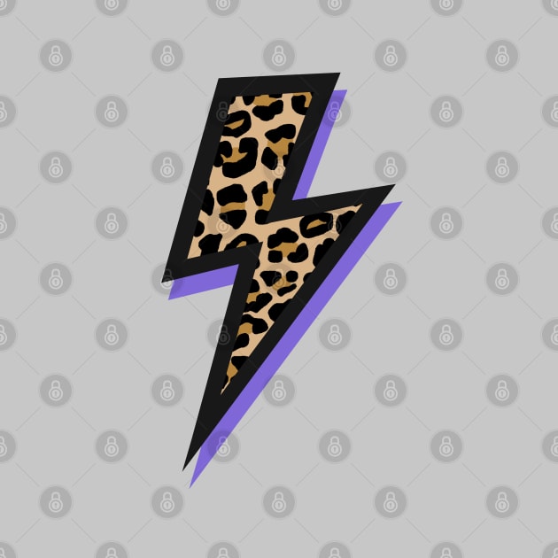 Leopard Print Spots and Purple Lightning Bolts by OneThreeSix
