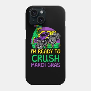 Kids Crush Mardi Gras Dino Monster Truck  Toddler Boys Kids Phone Case