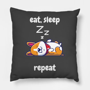 Eat. Sleep. Repeat - Funny, Cute Dog Pillow
