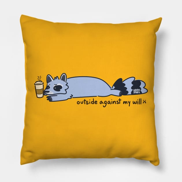 Homebody raccoon Pillow by 2Birds1Pencil