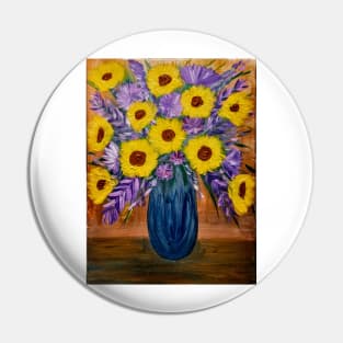 Sunflowers and mixed purple and pink flower Pin