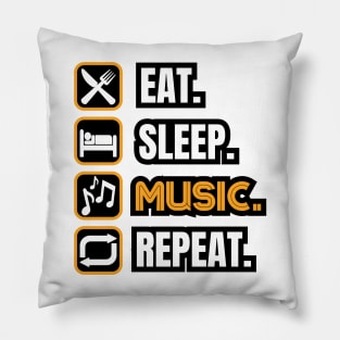 Eat Sleep Music Repeat Pillow