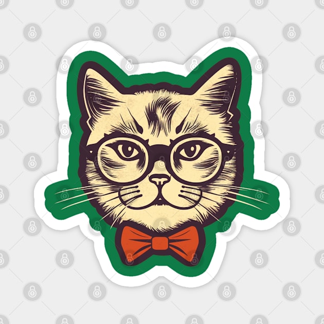 Retro cat Magnet by Flowerandteenager