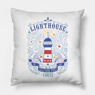 Lighthouse with a hand-lettering quote Pillow