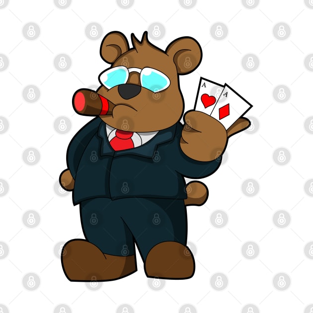 Bear at Poker with Cards by Markus Schnabel