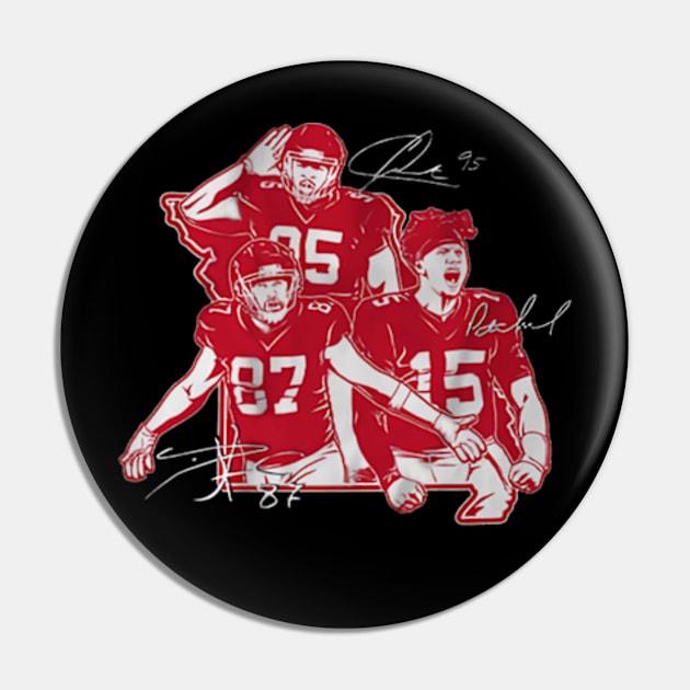 Patrick Mahomes, Travis Kelce & Chris Jones Kansas City Star Collage Pin by stevenmsparks