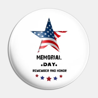 Memorial Day American flag . Happy Memorial Day party Pin