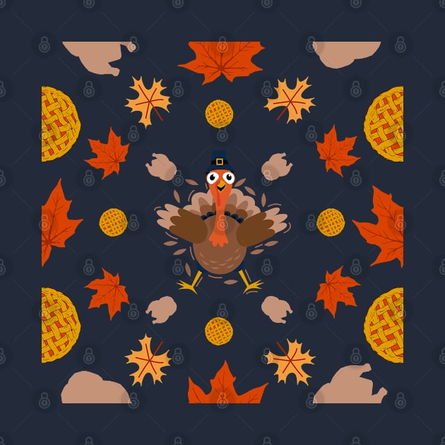 Autumn Fall Thanksgiving Gift Of Turkey Time by vystudio