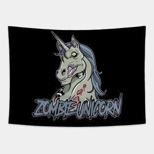 Zombie Unicorn Halloween Tapestry