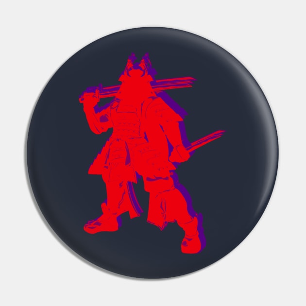 No Face Samurai RED Wave Pin by CharlieCreator