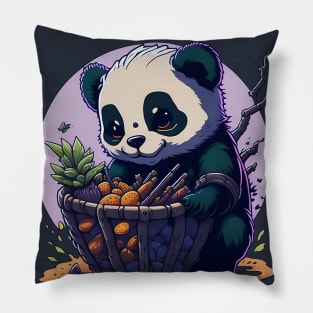 Baby Panda with Fruit Basket Pillow