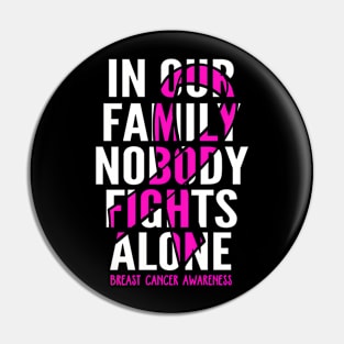 In Our Family Fights Alone Breast Cancer Awareness Pin