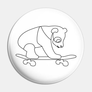 Skateboarding Panda | One Line Drawing | One Line Art | Minimal | Minimalist Pin