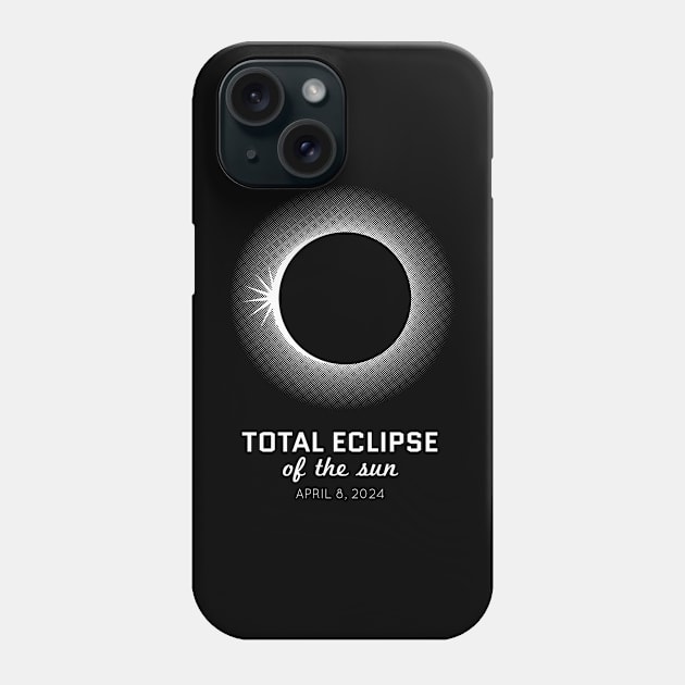 Total Eclipse of the Sun 2024, Halftone (dark backgrounds) Phone Case by Markadesign