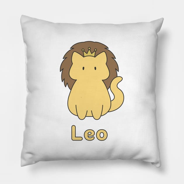 Leo Cat Zodiac Sign with Text Pillow by artdorable