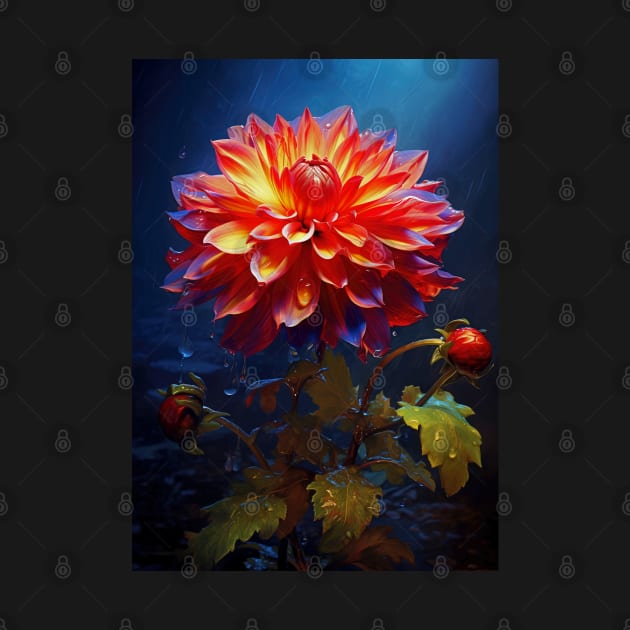 Mystic Fantasy Flower Fine Art Realist Painting by Juka