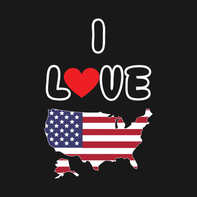 4th Of July: I Love USA Shirt by BeefyDsTees