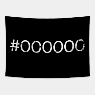 #000000 Distressed Hashtag Black Color Setting Vintage Mens Tapestry