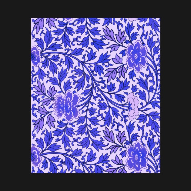 Vintage blue floral pattern by Haministic Harmony