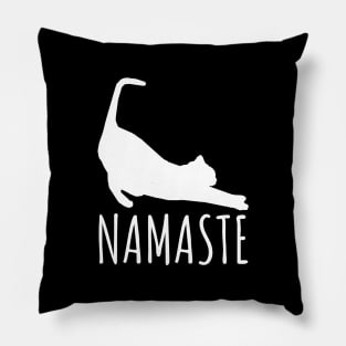 Namaste Stretching Cat Yoga Funny Yoga Tee Shirt Pillow