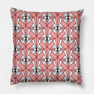 Art Deco Pattern no 75 - Pink - Geometric Pattern Pillow