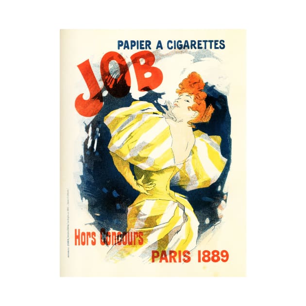 JOB Papier Cigarettes Paris 1889 Art Nouveau Advertisement by Jules Cheret by vintageposters