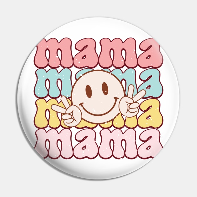 Mama Mama Smiley Face Pin by skstring