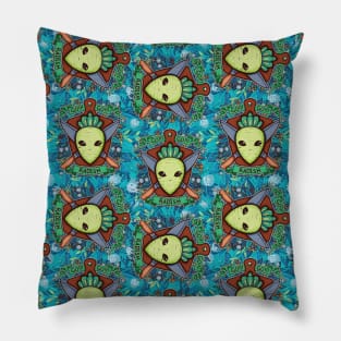 Radish and Knife Coat of Arms Pillow