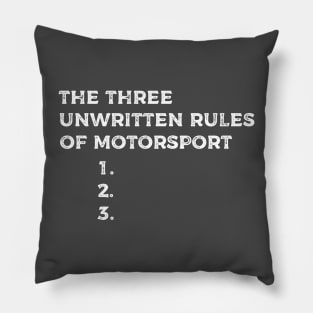 The Unwritten Rules of Motorsport Pillow