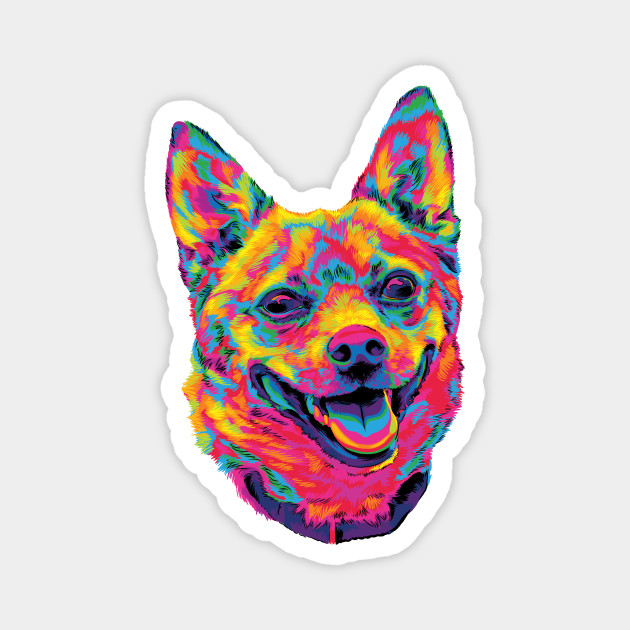 Cute Rainbow Mutt Smile Dog Magnet Teepublic