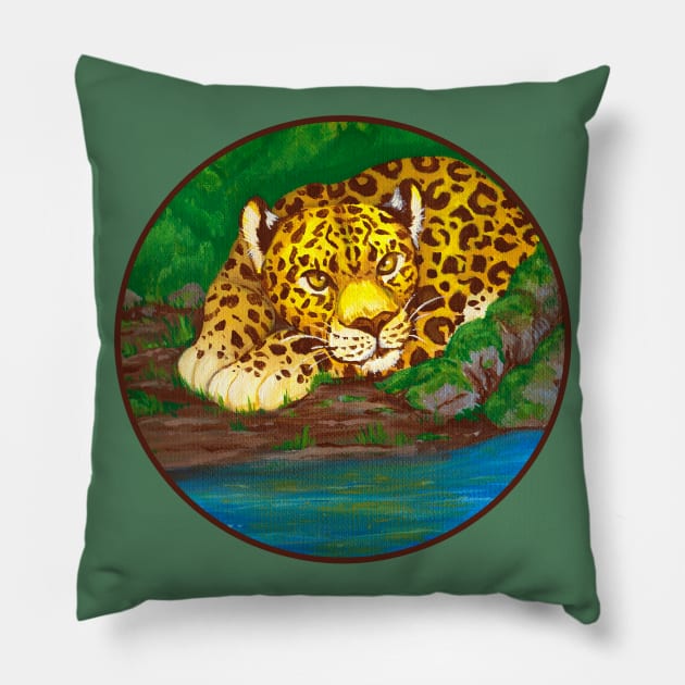Lounging Leopards Pillow by TaksArt