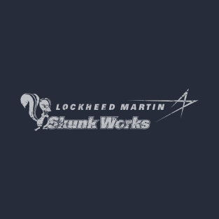 Lockheed Martin Skunk Works Logo (white, aged and weathered) T-Shirt