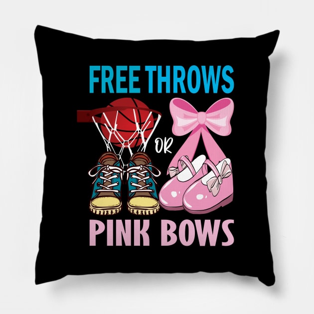 Free throws or pink bows basketball gender reveal gift... Pillow by DODG99