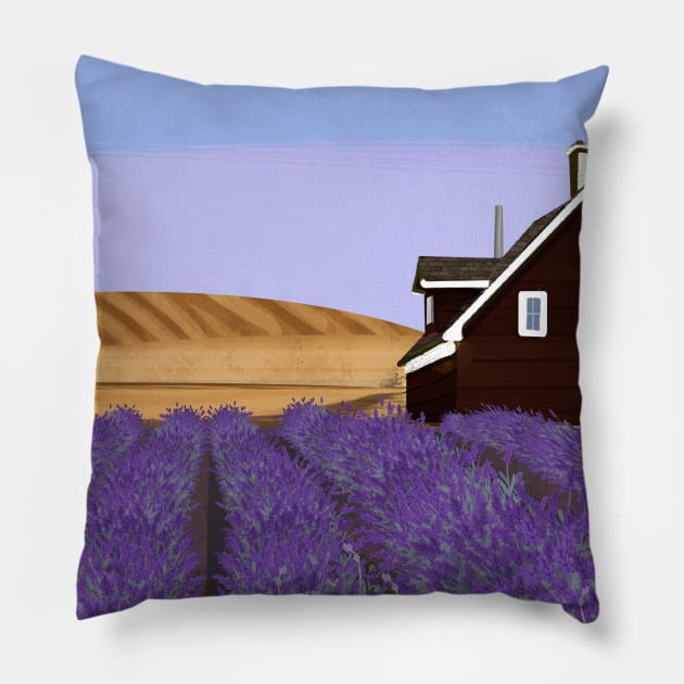 Lavender House Pillow by KatherineBlowerDesigns