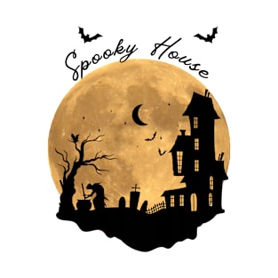 Illustration Modern Spooky House T-Shirt