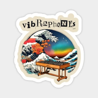 Vintage Playing Vibraphone Music as a Vibraphonist Mallet Percussion The Great Wave Music Instrument Magnet