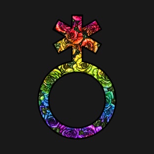 Non-binary Roses Symbol Rainbow T-Shirt