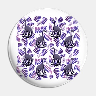 Modern Dinosaur Pattern - Neon Purple Pin