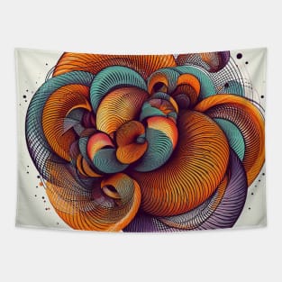 Psychedelic looking abstract illustration of geometric swirls Tapestry