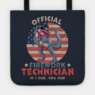 Official Firework Technician 4th of July Dinosaur T-rex Tote