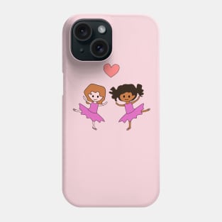 2 Cute Ballet Dancer Girls in Pink Tutus Phone Case