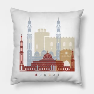 Muscat skyline poster Pillow