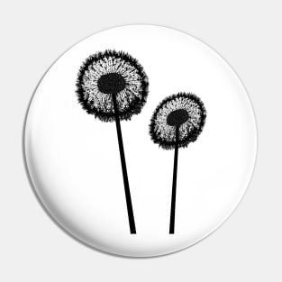 Black Dandelions Pin