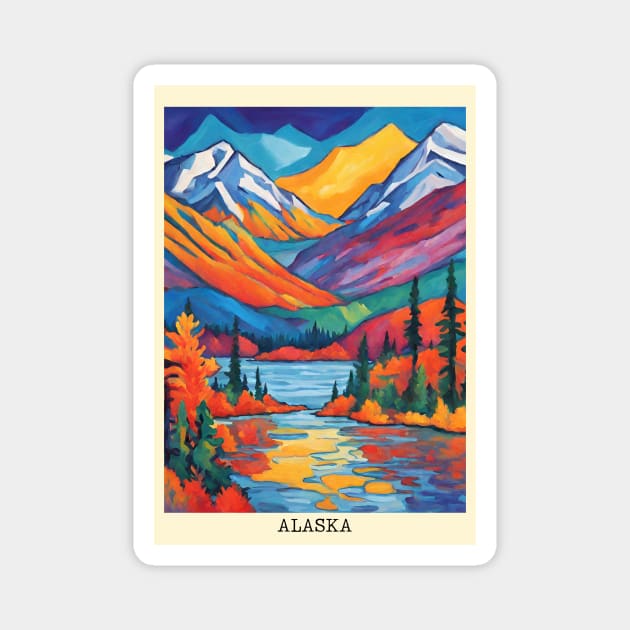 fauvism art of Alaska usa Magnet by cloudviewv2