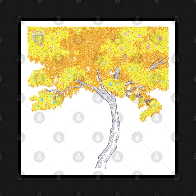 Yellow Tree Circle Design by pbdotman