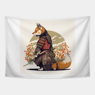 shiba inu samurai Tapestry