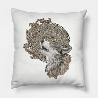Mandala wolf Pillow