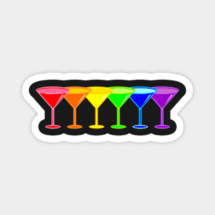 Pride Rainbow Martini Glasses Pattern Magnet