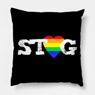 STAG Ally  Heart I love the gay community LGBTQ+ Pillow